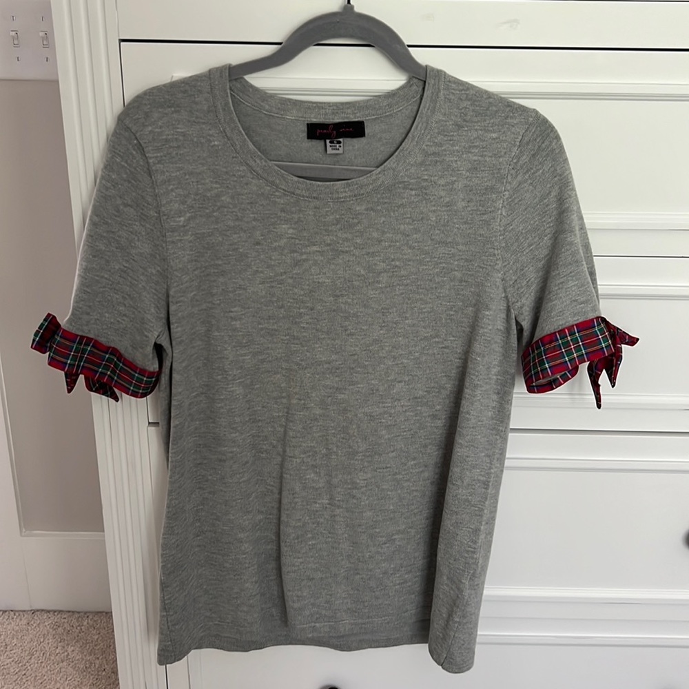 Pearly Vine Plaid Ribbon Top Sz Small Worn once